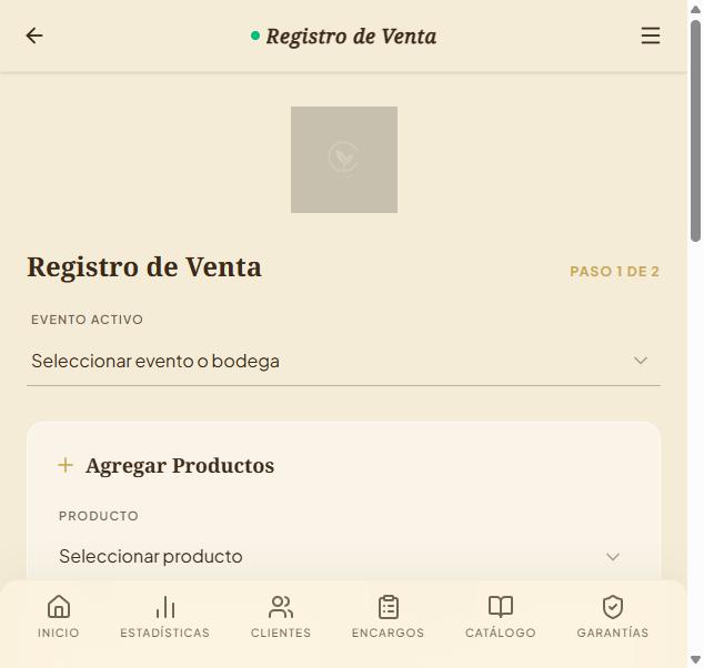 Registro de venta en la caja de Cerabela